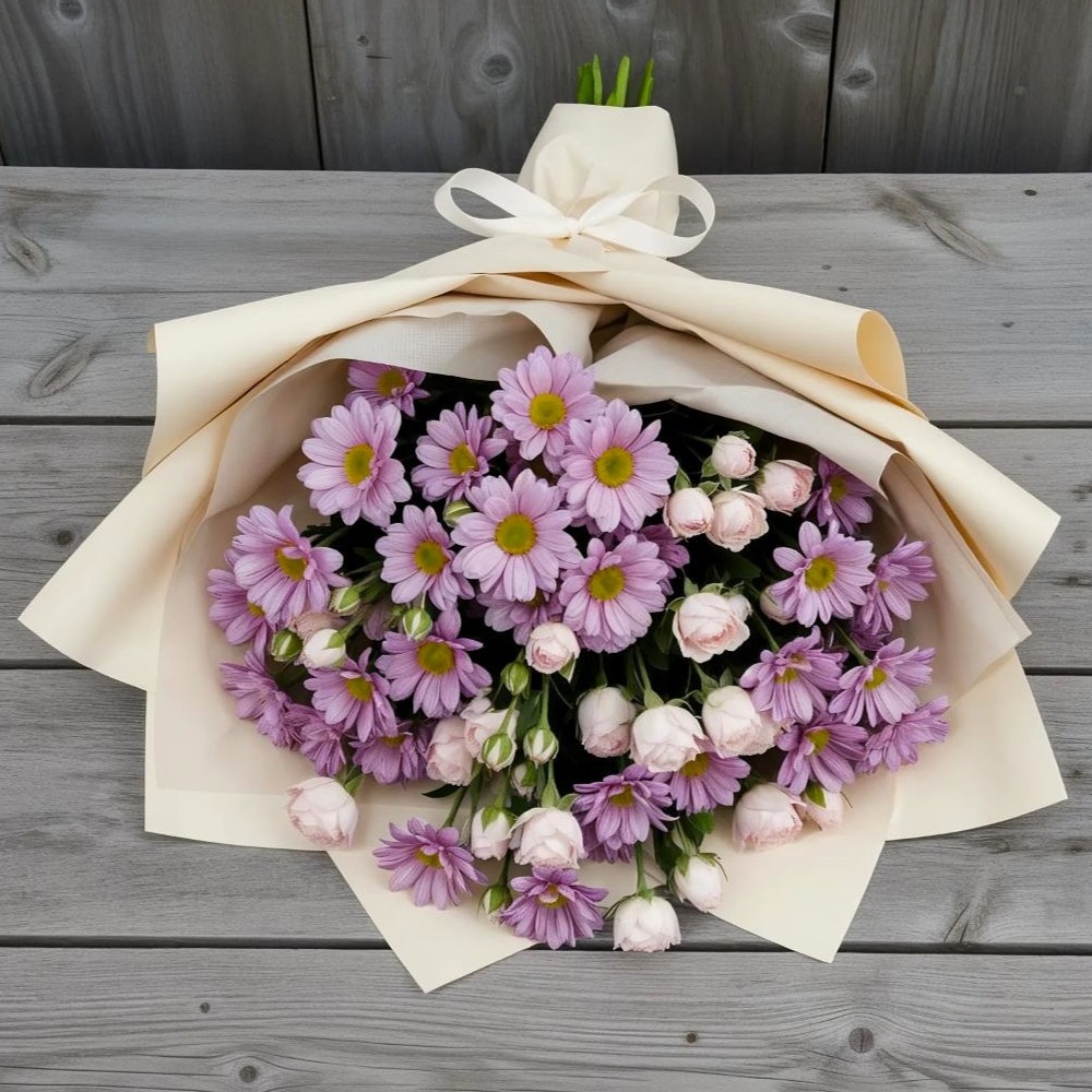 Букет цветов из: Розы и Хризантемы в Струги Красные