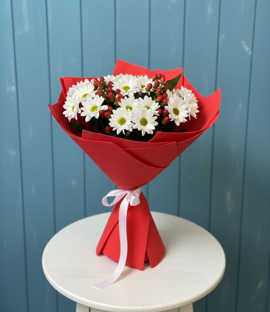 Букет цветов из: Хризантемы в Струги Красные