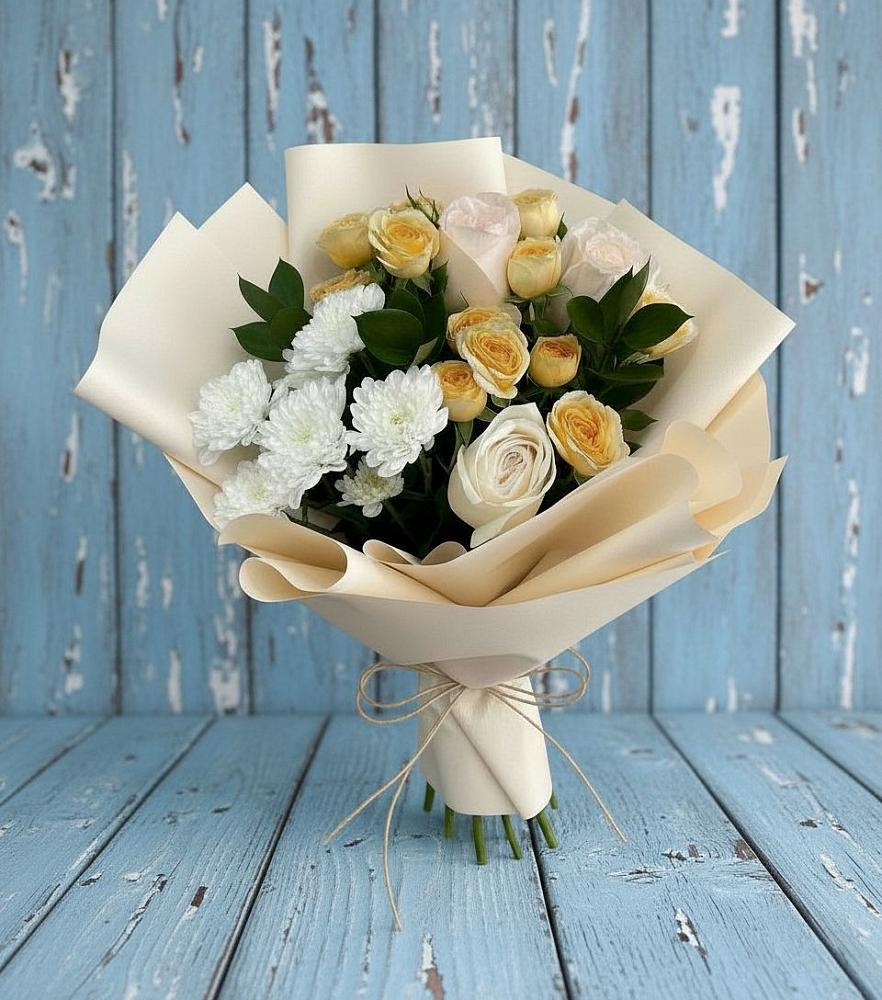 Букет цветов из: Розы и Хризантемы в Струги Красные