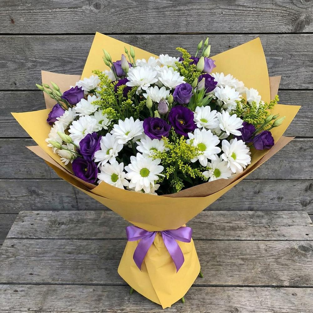 Букет цветов из: Ирисы, Хризантемы и Ромашки в Струги Красные