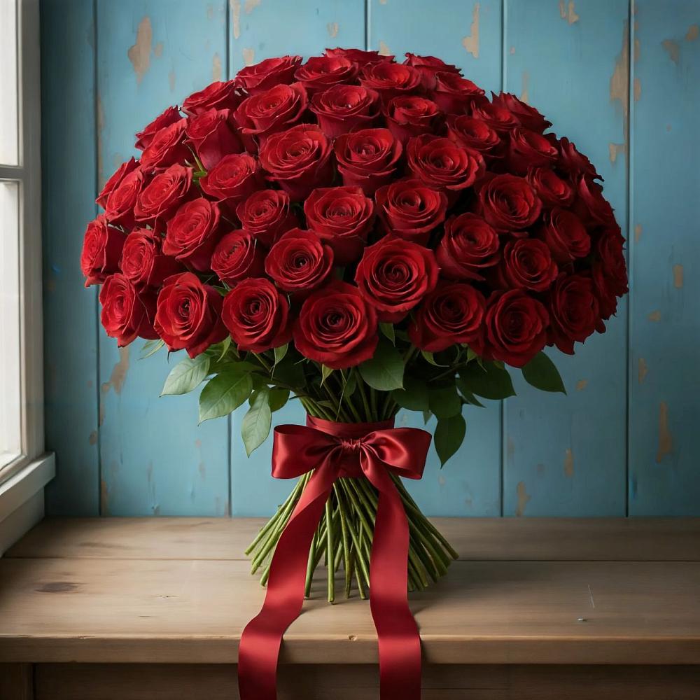 Букет Красные розы Блэк Меджик в Струги Красные
