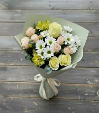 Букет цветов из:  Альстромерии, Розы и Хризантемы в Струги Красные