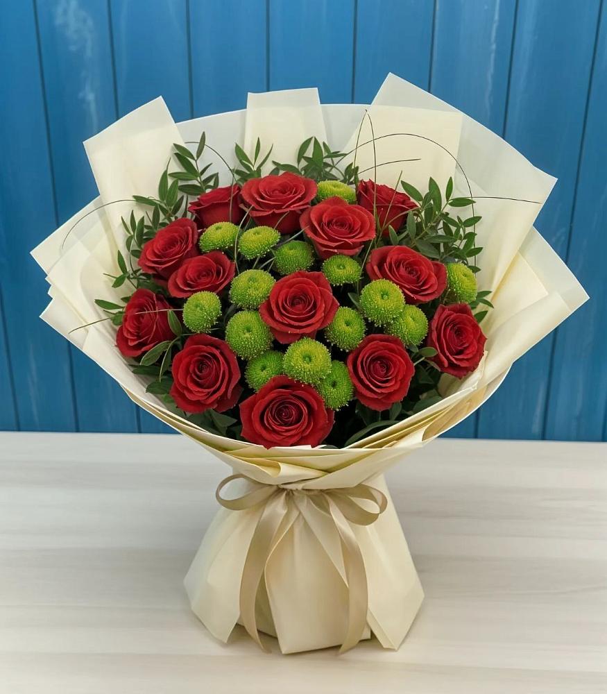 Букет цветов из: Розы и Хризантемы в Струги Красные